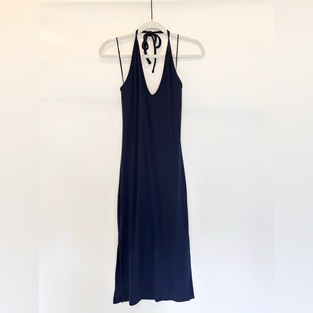 Old Navy Navy Blue Knit Halter Midi Dress